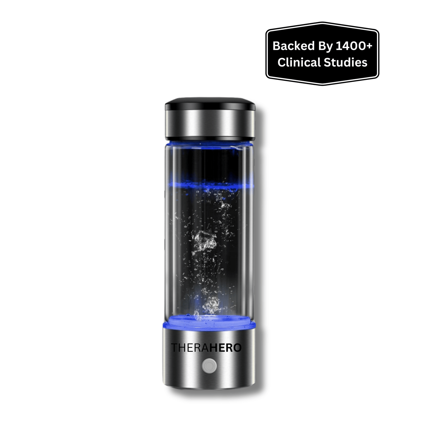 THERAHERO | Glass Hydrogen Infuser Water Bottle 430ml